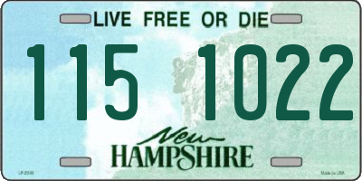NH license plate 1151022