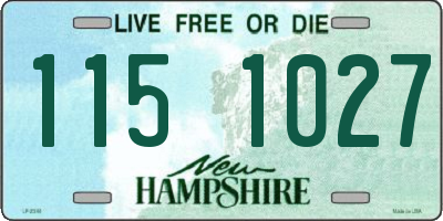 NH license plate 1151027