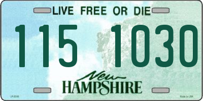NH license plate 1151030