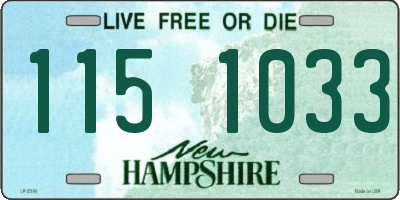 NH license plate 1151033