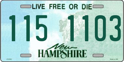 NH license plate 1151103