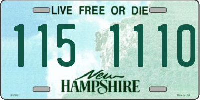 NH license plate 1151110
