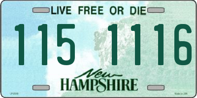 NH license plate 1151116