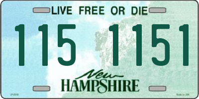 NH license plate 1151151
