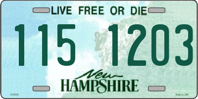 NH license plate 1151203
