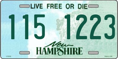NH license plate 1151223