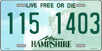 NH license plate 1151403