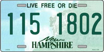 NH license plate 1151802