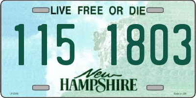 NH license plate 1151803