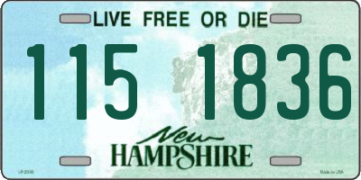 NH license plate 1151836