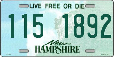NH license plate 1151892