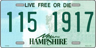 NH license plate 1151917