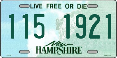 NH license plate 1151921