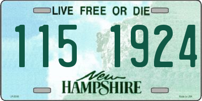 NH license plate 1151924