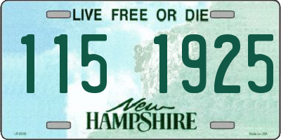 NH license plate 1151925