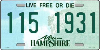 NH license plate 1151931