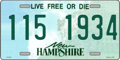 NH license plate 1151934