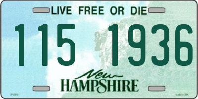 NH license plate 1151936