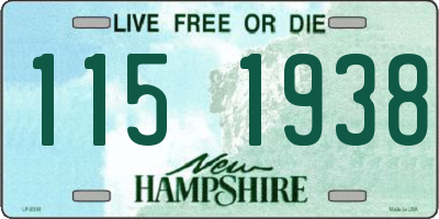 NH license plate 1151938