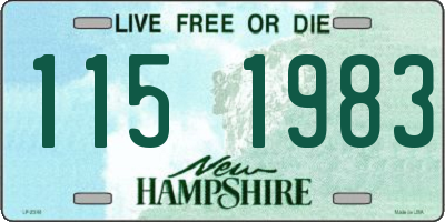 NH license plate 1151983