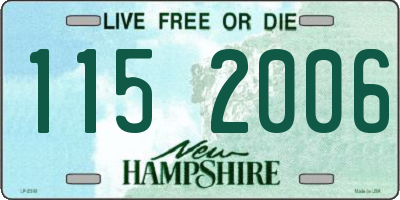 NH license plate 1152006