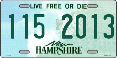 NH license plate 1152013