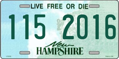 NH license plate 1152016