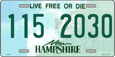 NH license plate 1152030