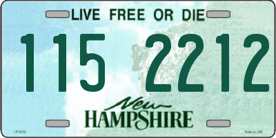 NH license plate 1152212