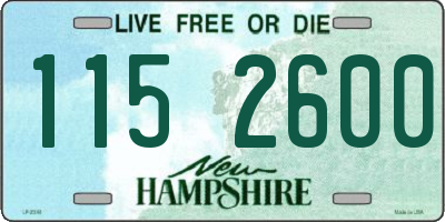 NH license plate 1152600