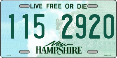 NH license plate 1152920