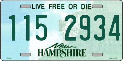 NH license plate 1152934