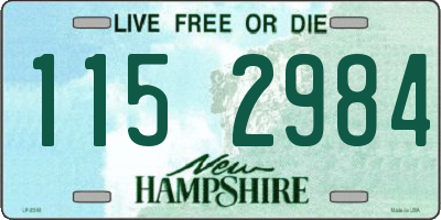 NH license plate 1152984