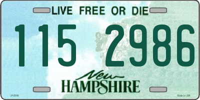 NH license plate 1152986