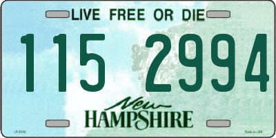 NH license plate 1152994