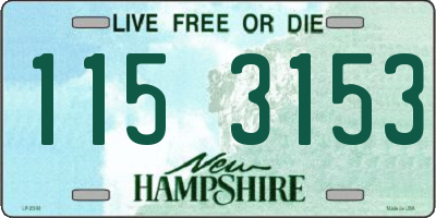 NH license plate 1153153