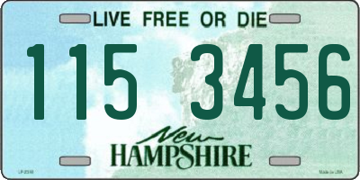 NH license plate 1153456