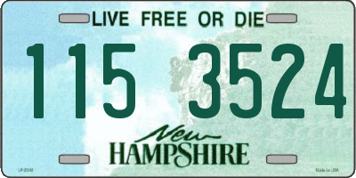 NH license plate 1153524
