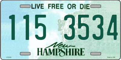 NH license plate 1153534