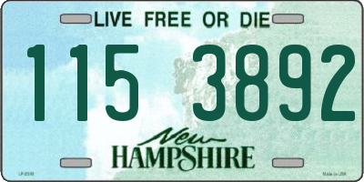 NH license plate 1153892