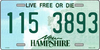 NH license plate 1153893
