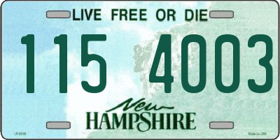 NH license plate 1154003