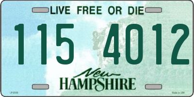 NH license plate 1154012