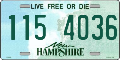 NH license plate 1154036