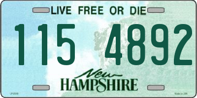 NH license plate 1154892