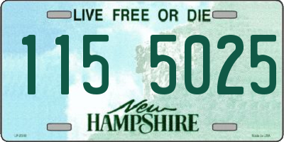 NH license plate 1155025