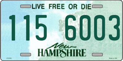NH license plate 1156003