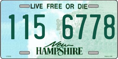 NH license plate 1156778