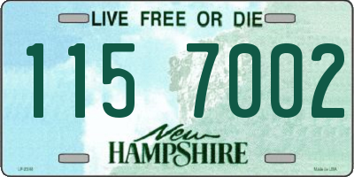 NH license plate 1157002