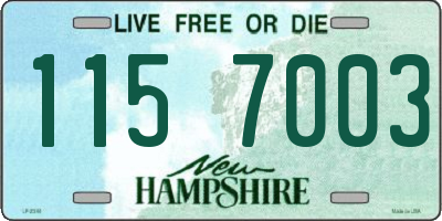 NH license plate 1157003